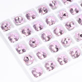 Light Rose Dome Round Shape High Quality Glass Pointed Back Fancy Rhinestones WholesaleRhinestone